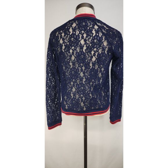 Slate & Willow Women's Blue Lace Sweater Size S - Picture 2 of 5